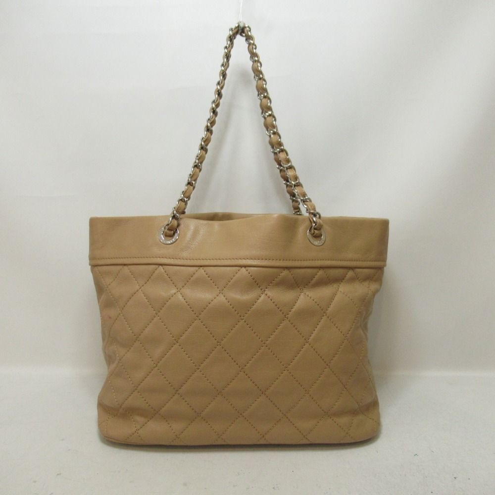 Chanel Chain Shoulder Bag Calf Cowhide Beige - Picture 2 of 6
